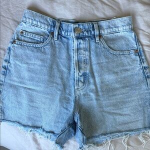 Garage Light Denim Blue High Waisted Shorts | size 25